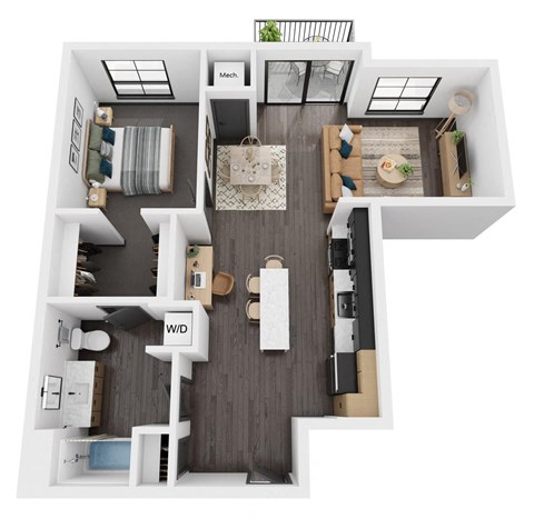 Carbon31 Pine 4 floor plan 808 square feet